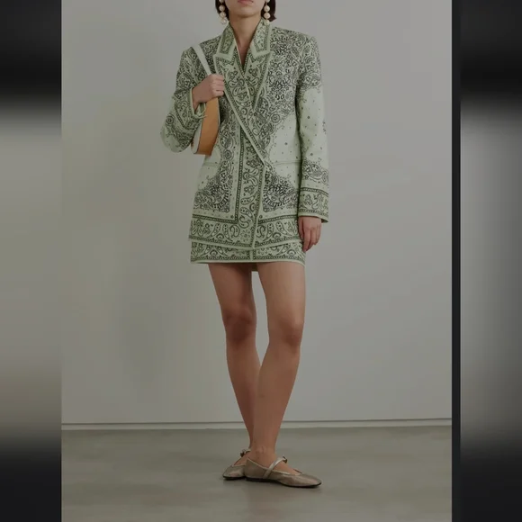 ZIMMERMAN GREEN PAISLEY BLAZER✨️MATCHMAKER 2024 RUNWAY COLLECTION✨️NWOT❤️🔥 - Picture 13 of 14